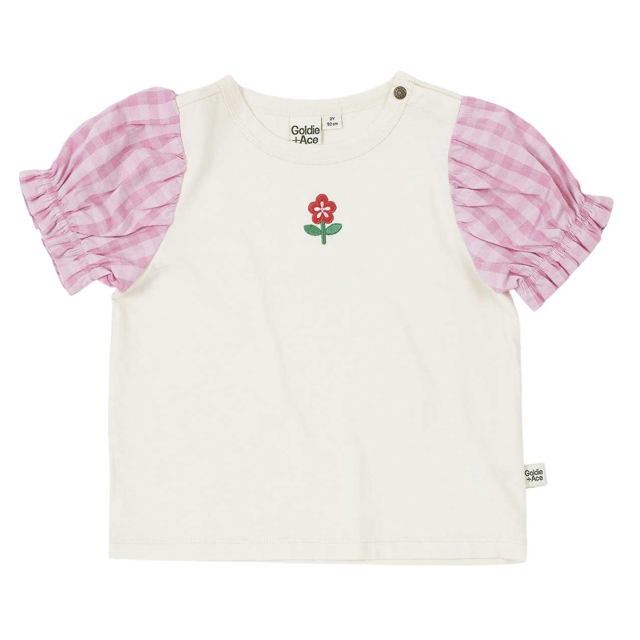 Goldie + Ace Gingham Puff Sleeve Top 3-5Y