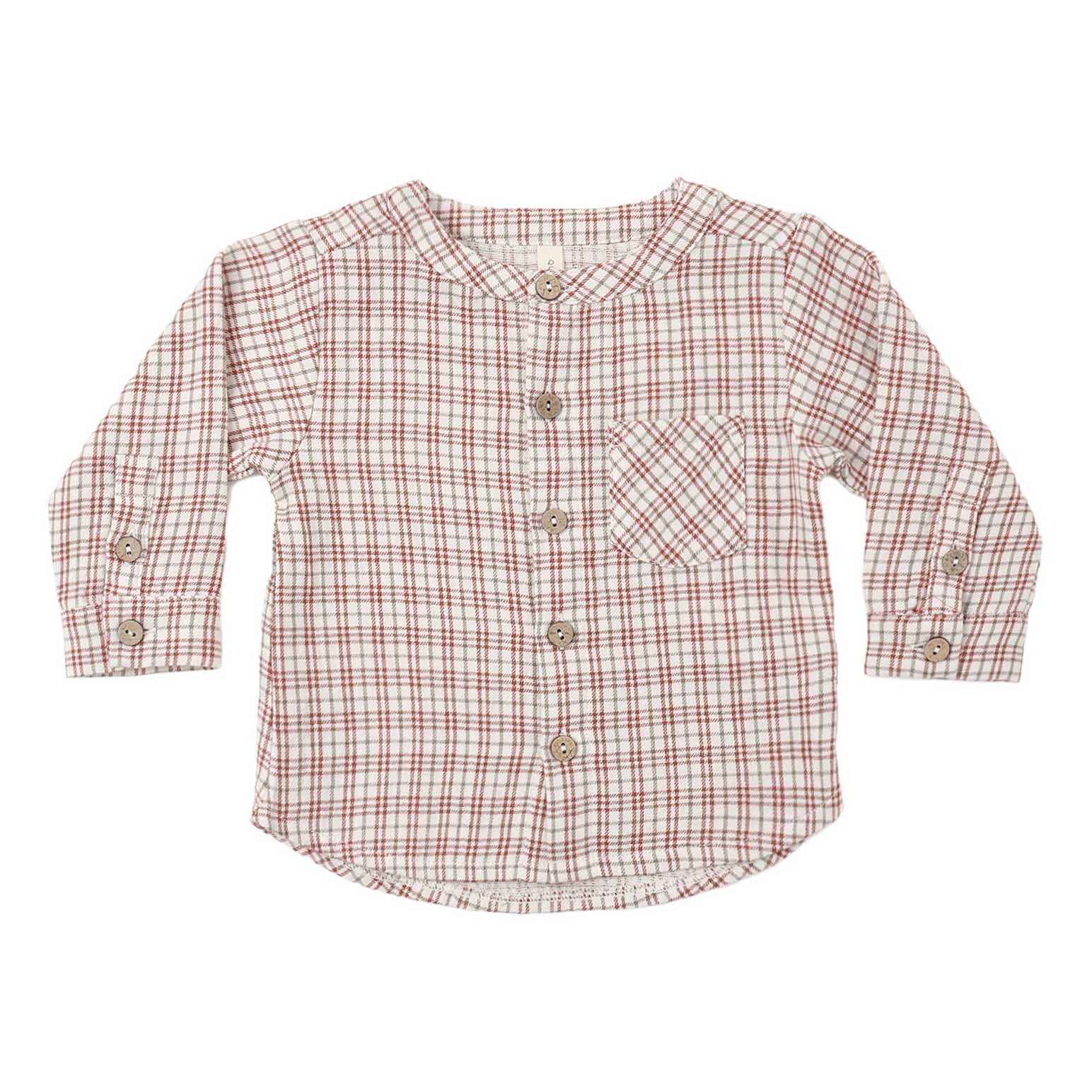 Quincy Mae Milo Shirt Christmas Plaid 3-24M