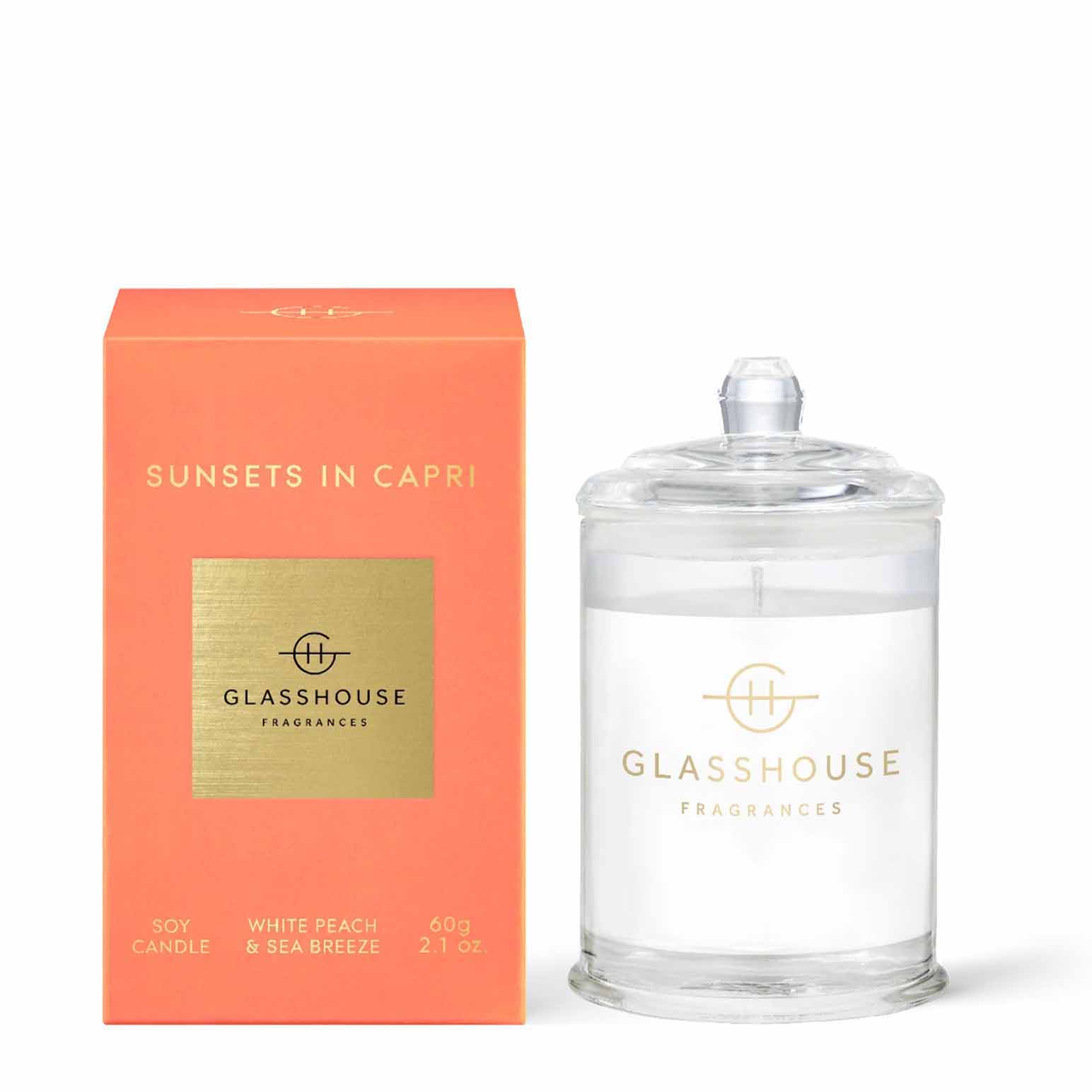 Glasshouse Fragrances Sunsets In Capri 60g Candle