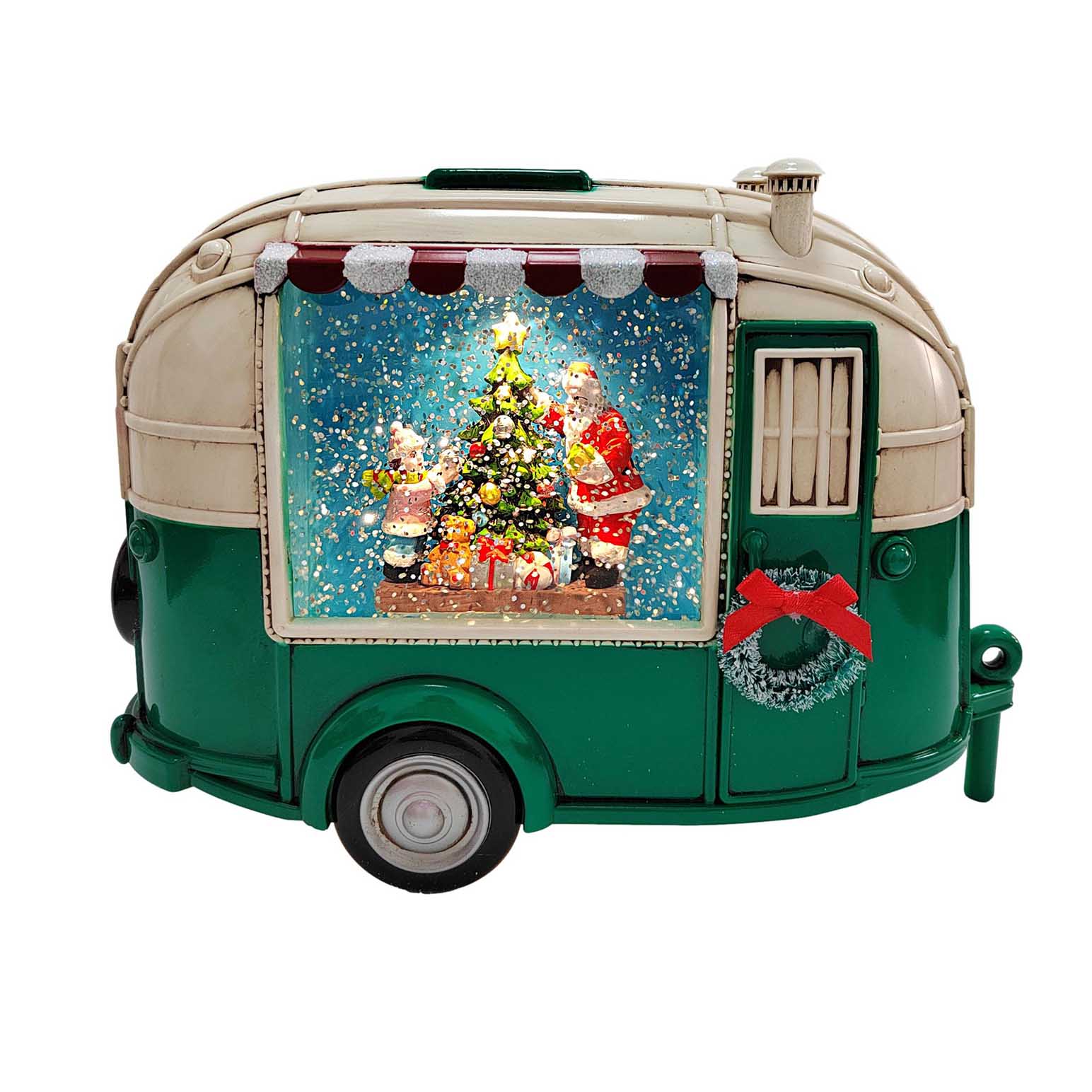 Lava Camper Green With Santa Scene 15cm