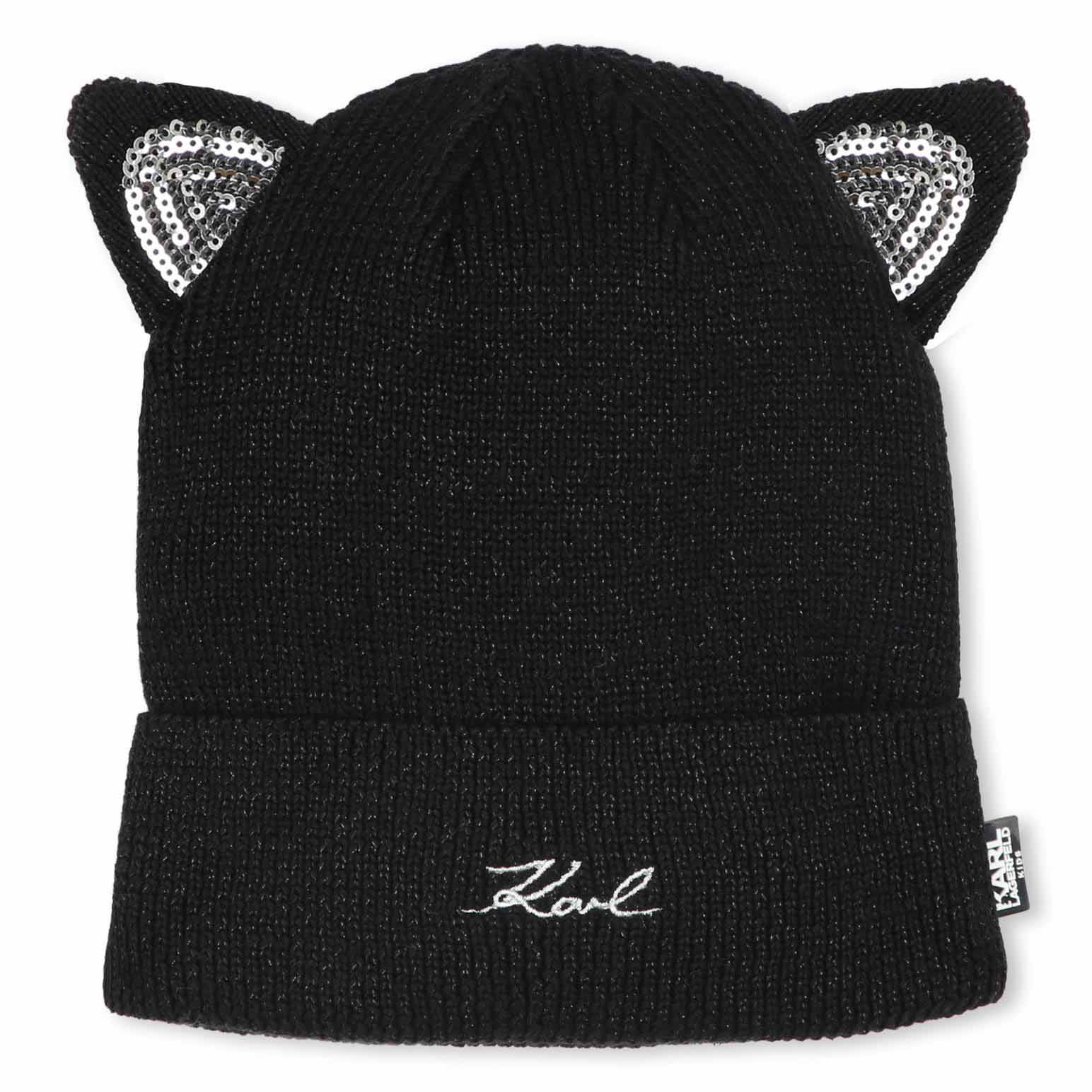 Karl Lagerfeld Cat-Ear Metallic Beanie T3 - T4