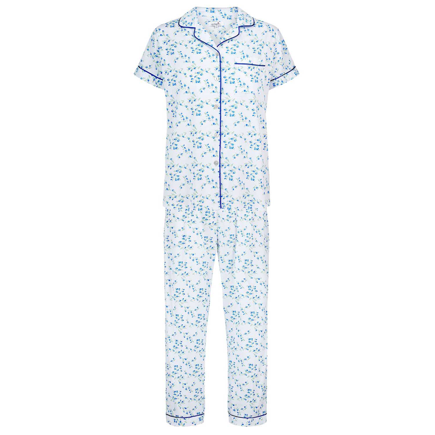 La Marquise Moonlit Tulip Cotton-Rich Jersey Short Sleeve Pyjama Set