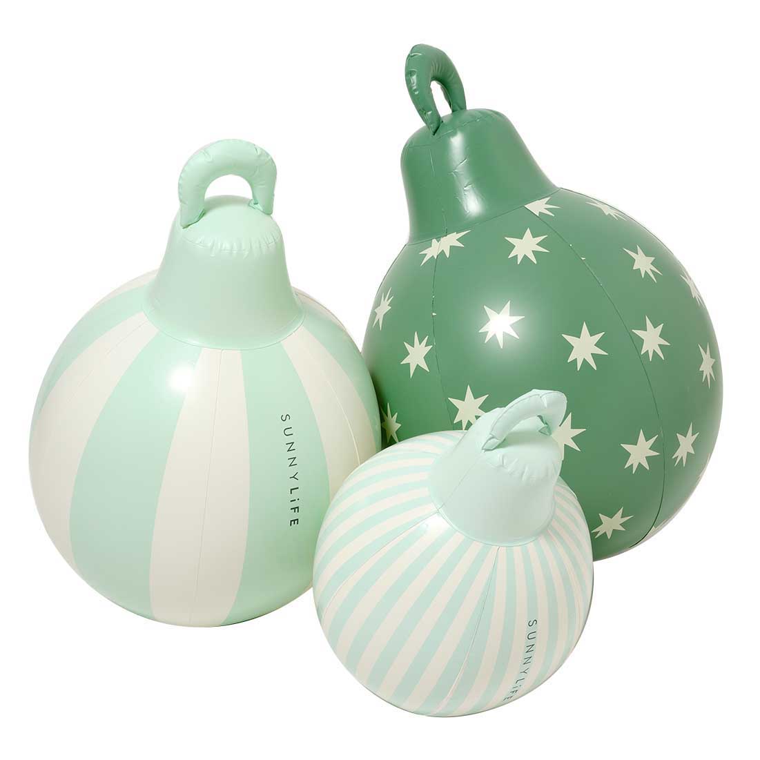SUNNYLiFE Light Up Christmas Baubles Green Set of 3