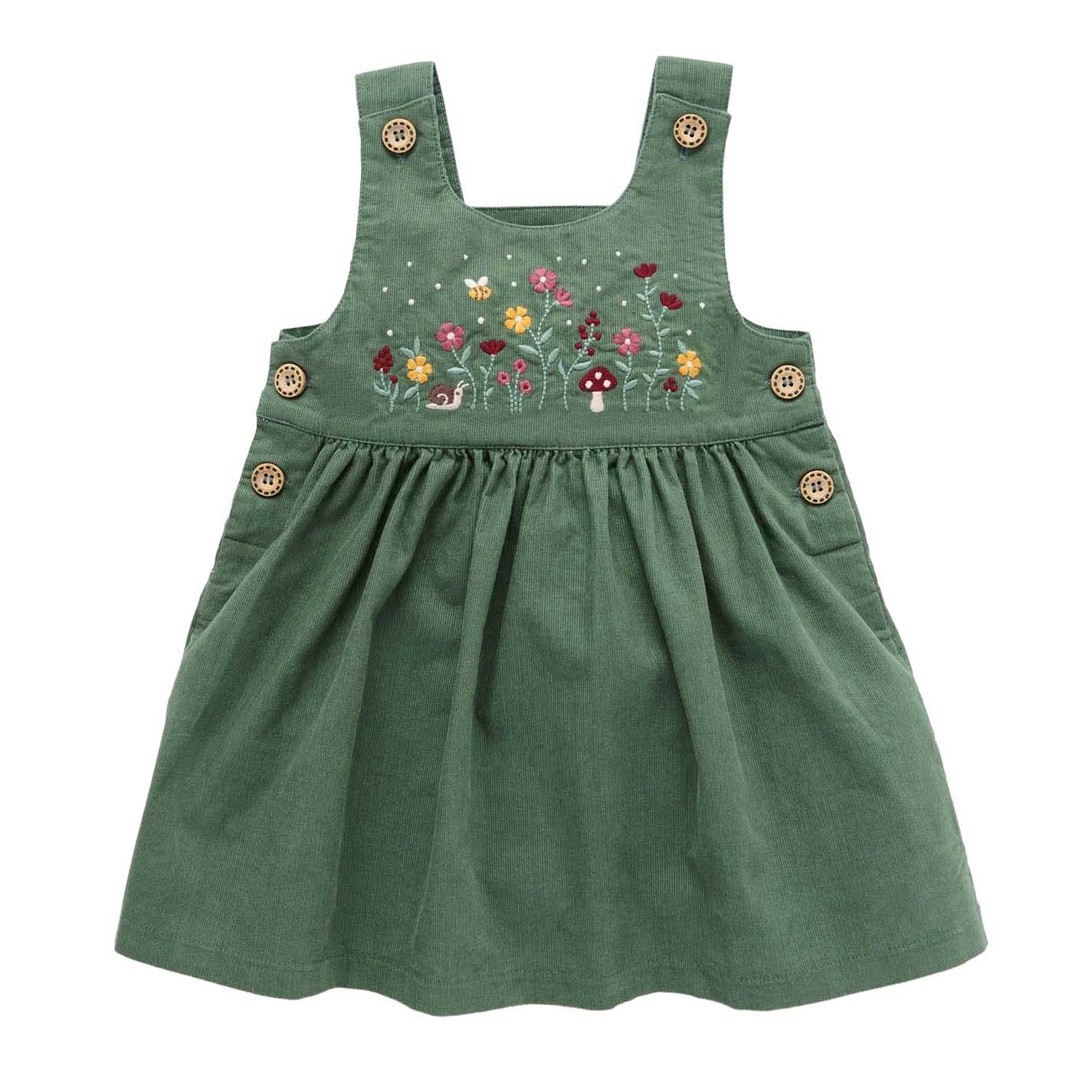 Purebaby Embroidered Corduroy Pinnie