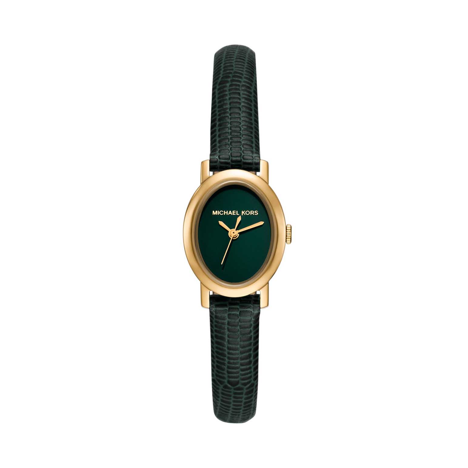 Michael Kors Maude Three-Hand Green Leather Watch