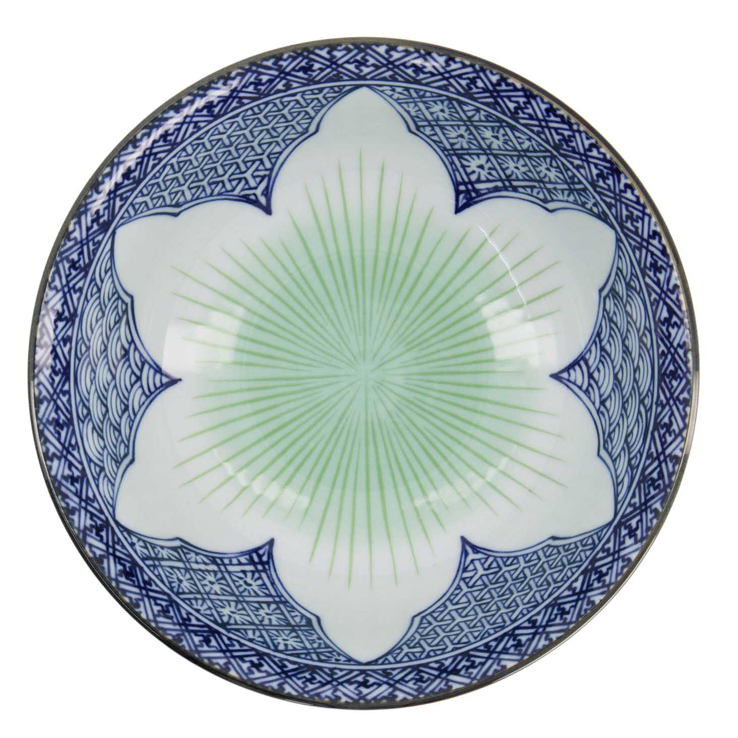 Tokyo Design Studio Lily Flower Ramen Bowl 20.5x8cm Blue