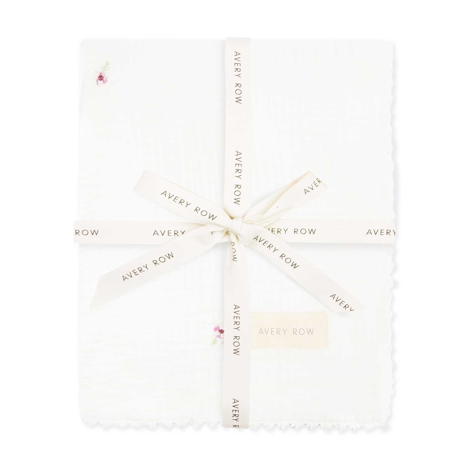 Avery Row Embroidered Muslin Blanket - Anemone