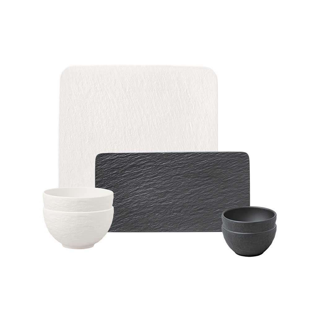 Villeroy & Boch Manufacture Rock Entertainer Set, 6Pcs