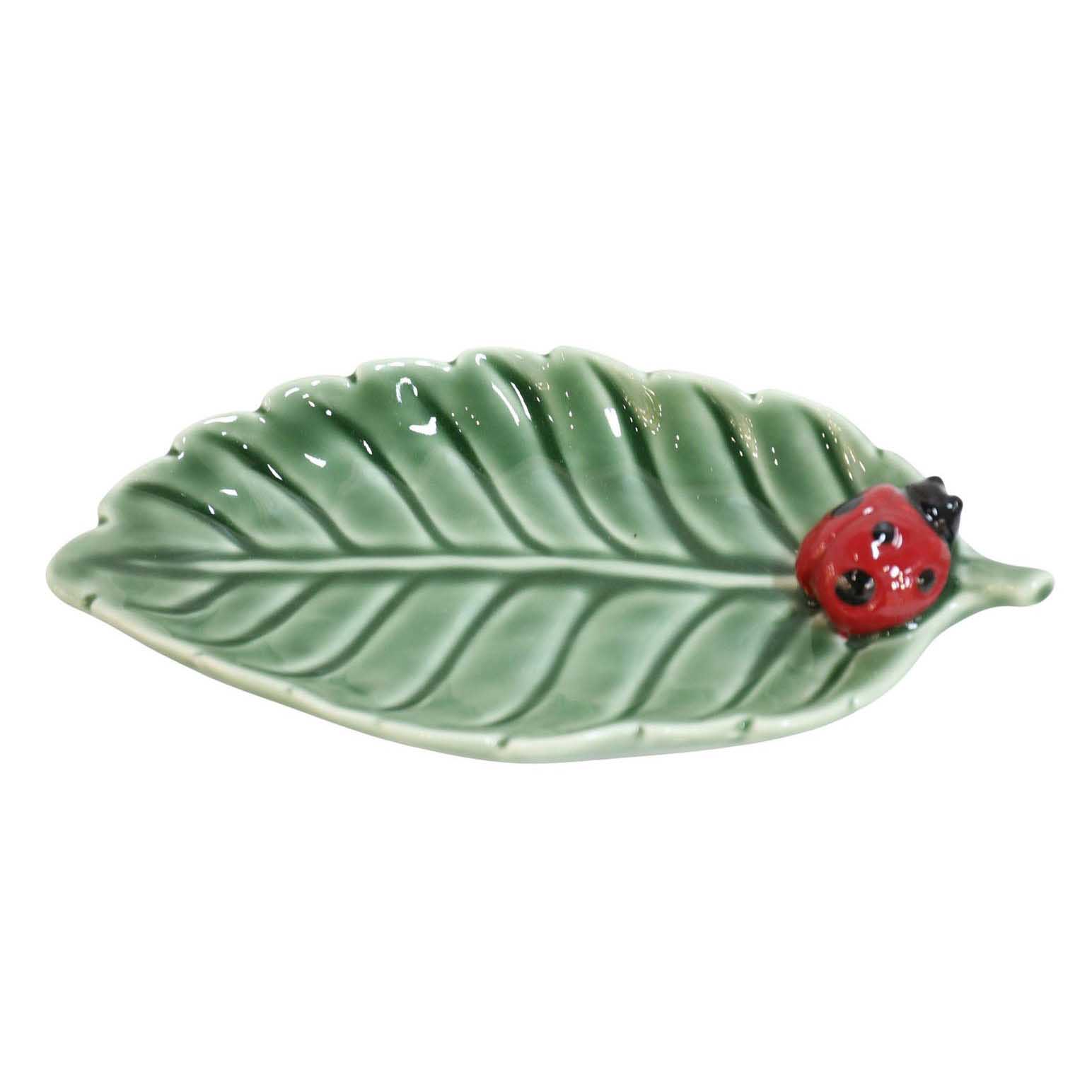 Urban Products Lady Bird Leaf Dish Green 18cm