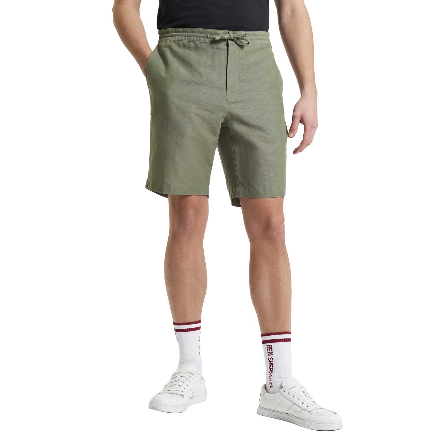 Ben Sherman Linen Cotton Drawcord Shorts