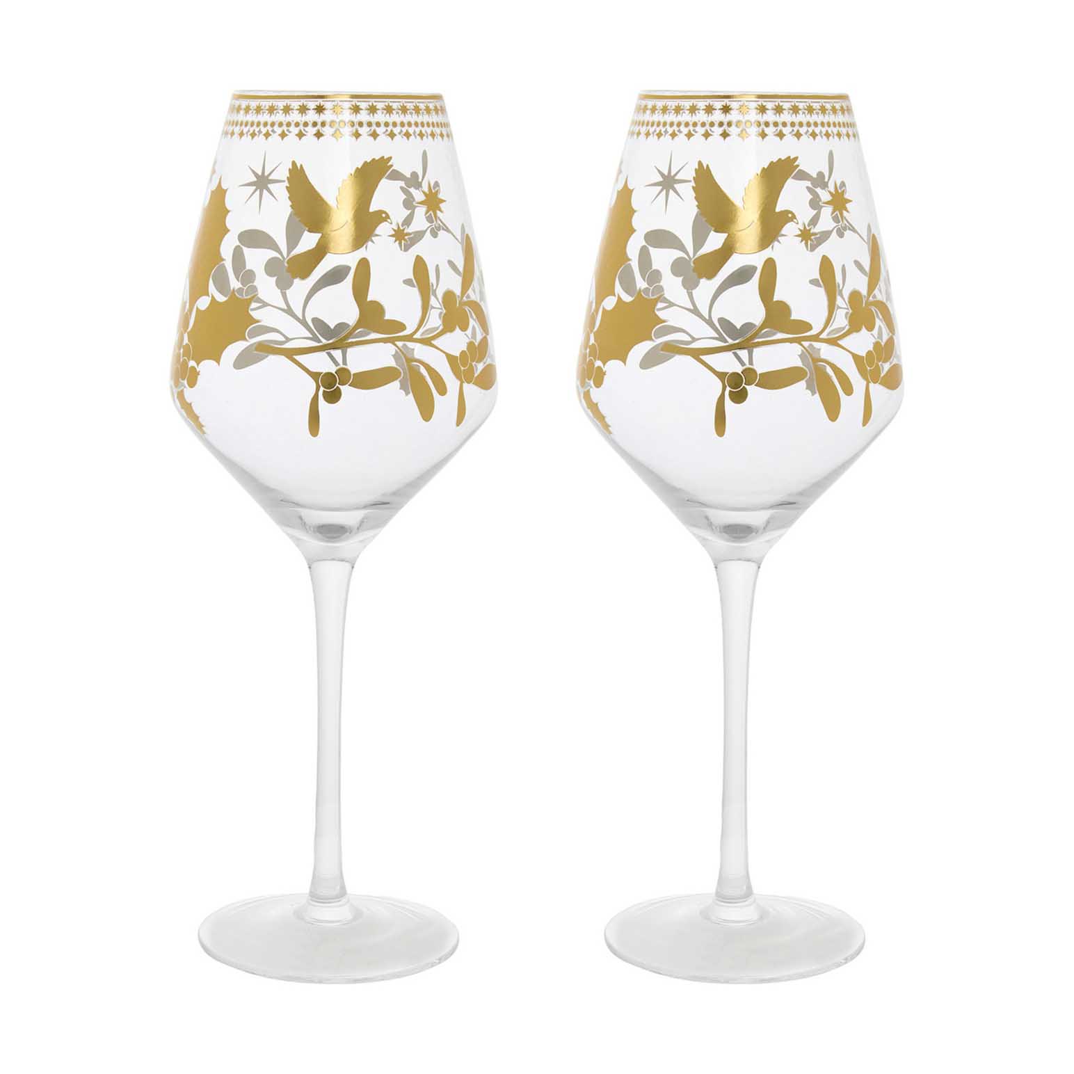 Maxwell & Williams White Christmas Wine Glass 500ml Set Of 2