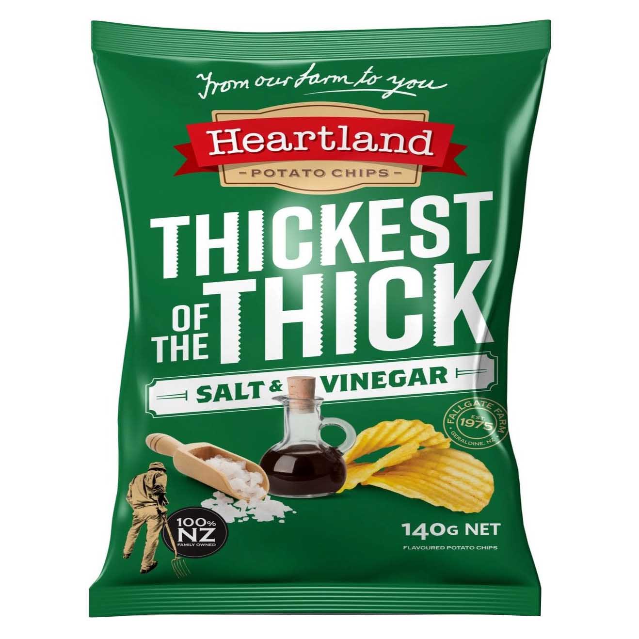 Heartland Farmers Thick Cut Salt & Vinegar 140g