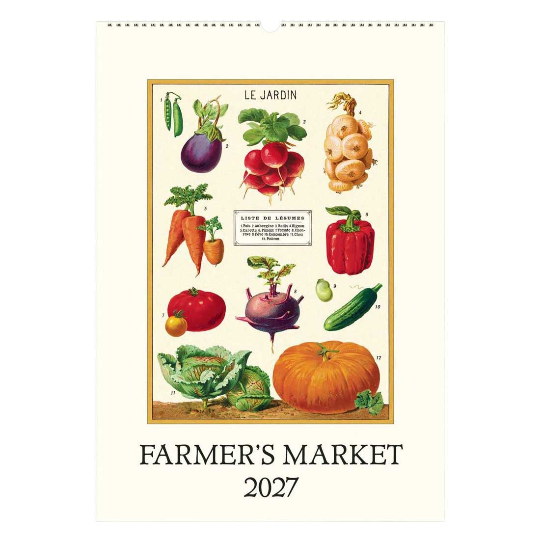 Cavallini Farmers Market Wall Calendar 2027