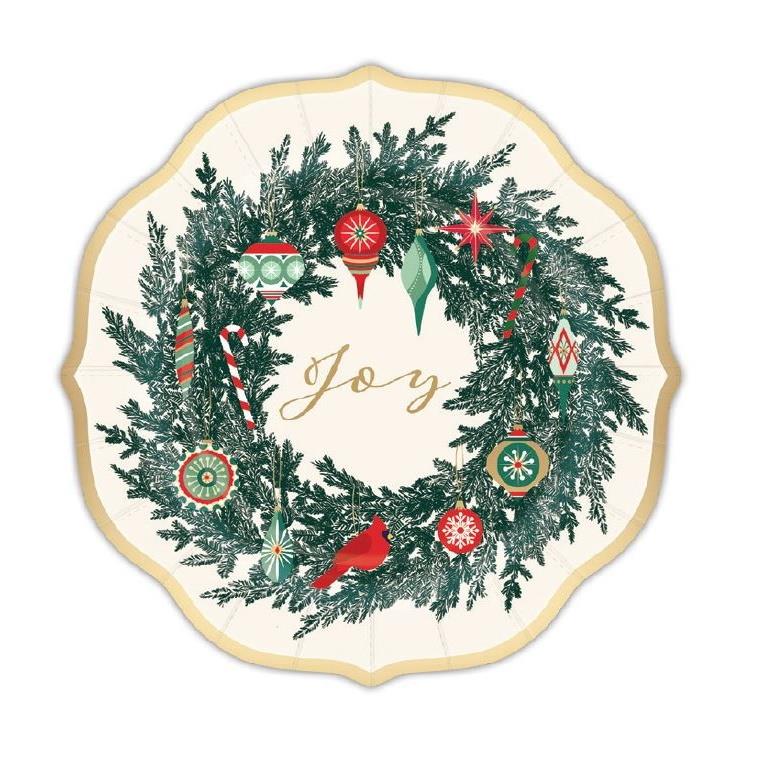Punch Studio Wreath Dinner Paper Plate Set of 8