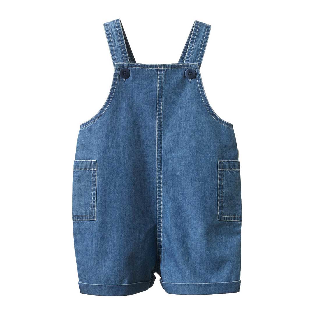 Nature Baby Tucker Shortie Overalls Chambray