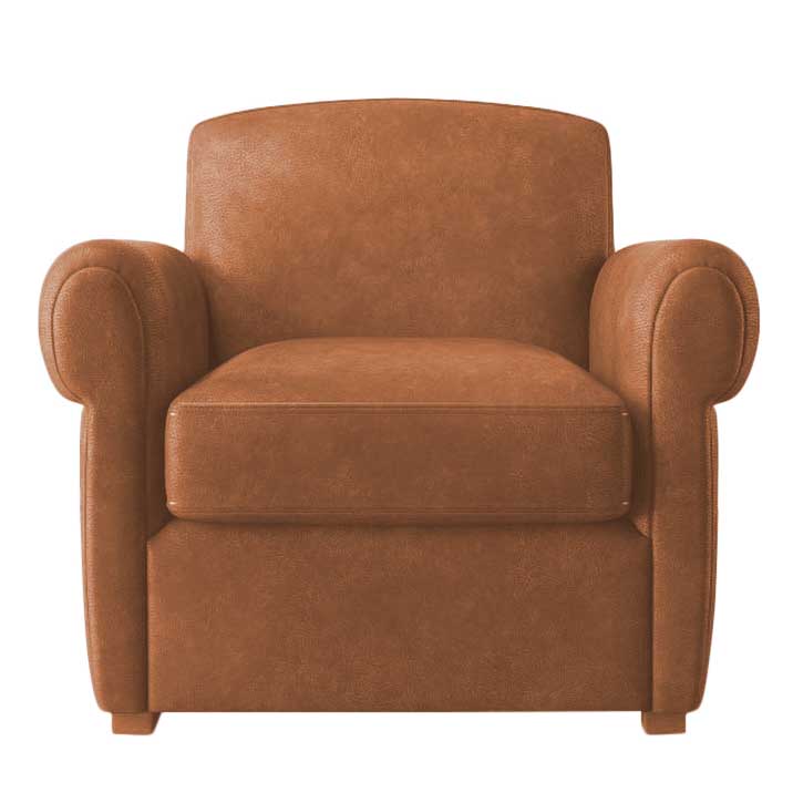 Pottery Barn Clyde Roll Arm Leather Armchair