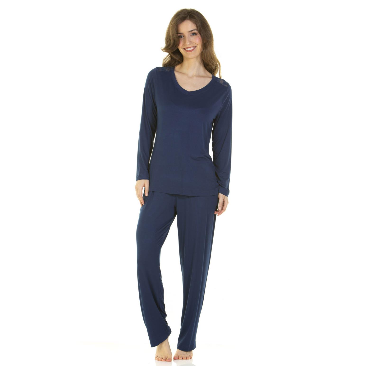 La Marquise Bamboo Lace  Long Sleeve Pyjamas