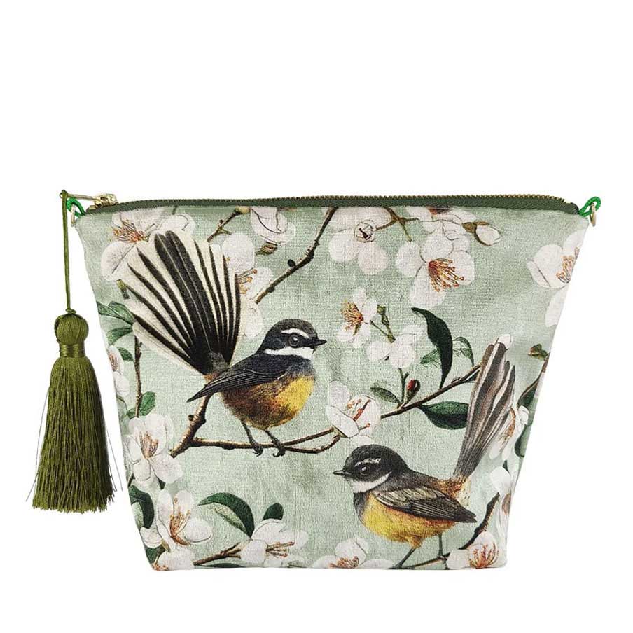 Chatty Fantails Velvet Cosmetic Bag