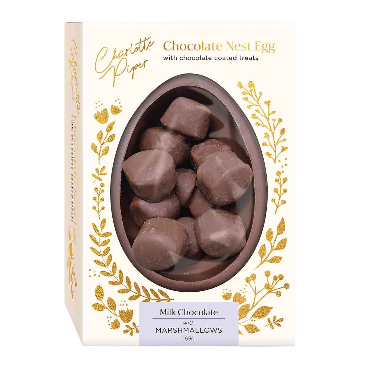 Charlotte Piper Milk Chocolate Nest Egg With Choc Coated Marshmallows 165g