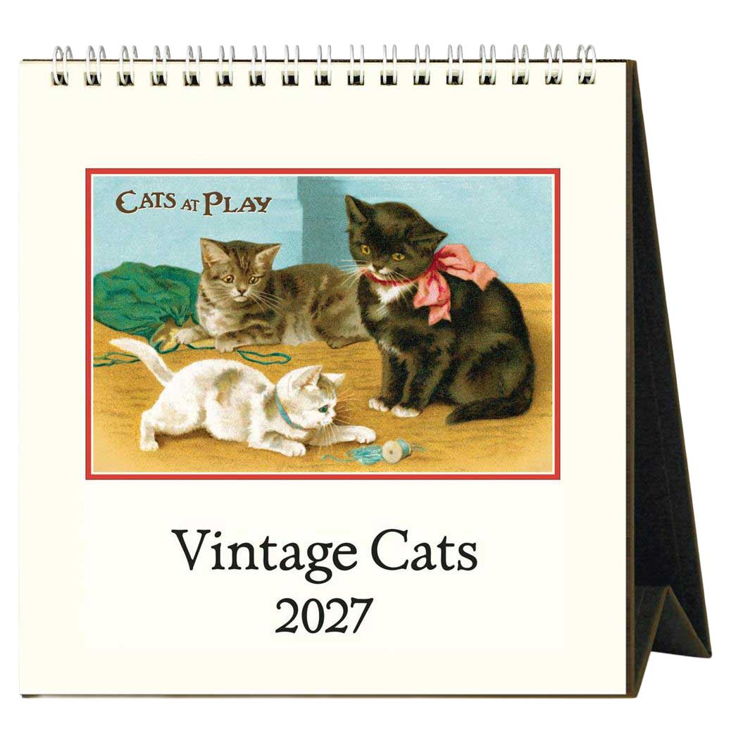 Cavallini Vintage Cats Desk Calendar 2027
