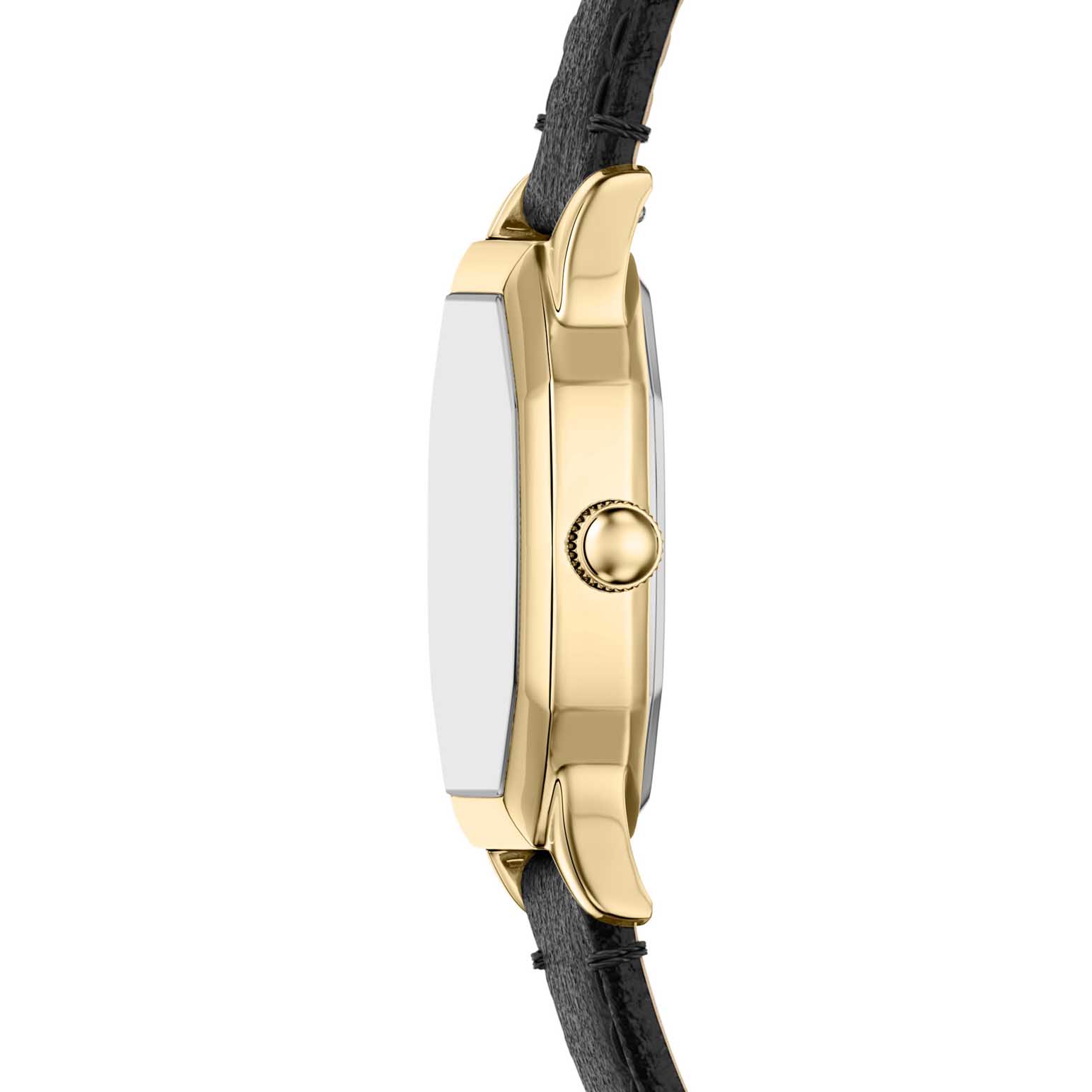 Fossil Harlow 27mm Three-Hand Black Leather Watch And Bracelet Set
