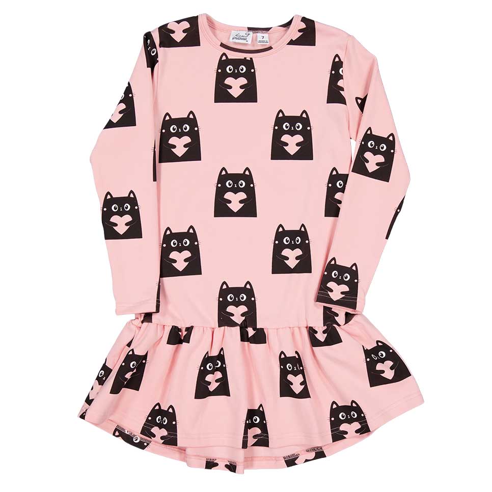 Kissed By Radicool Love Cats Frill Dress