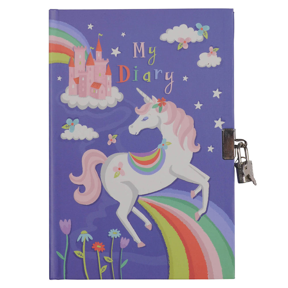 Tiger Tribe Unicorn Rainbow Lockable Diary
