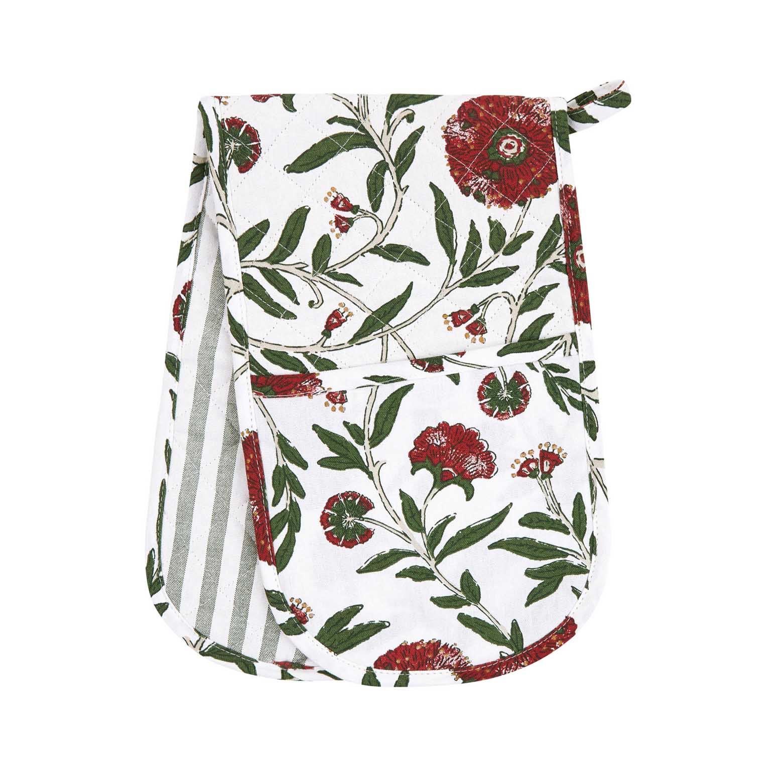 Wallace Cotton Festive Flora Double Oven Glove