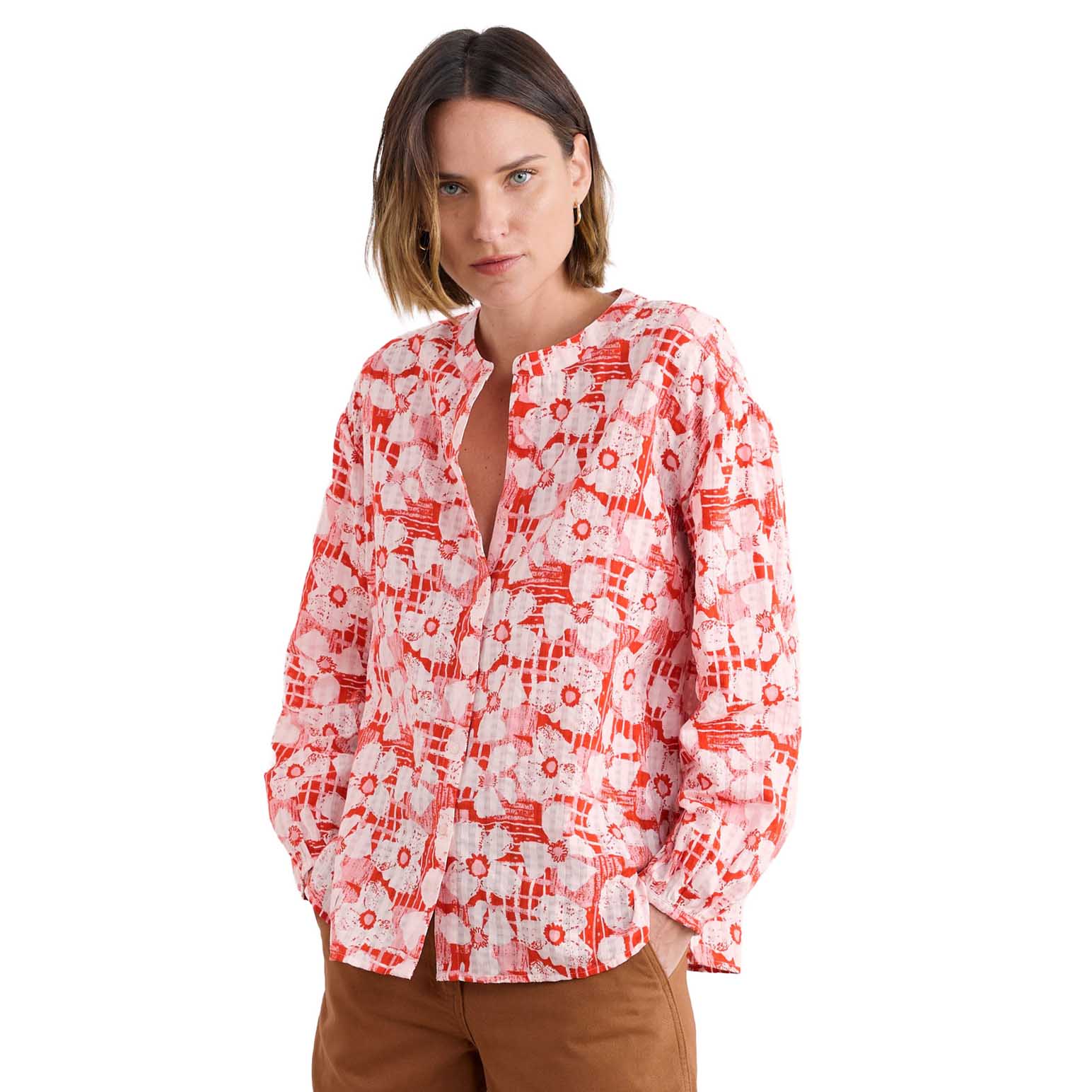 Seasalt Cornwall Radiance Shirt Patchwork Bloom Chalk