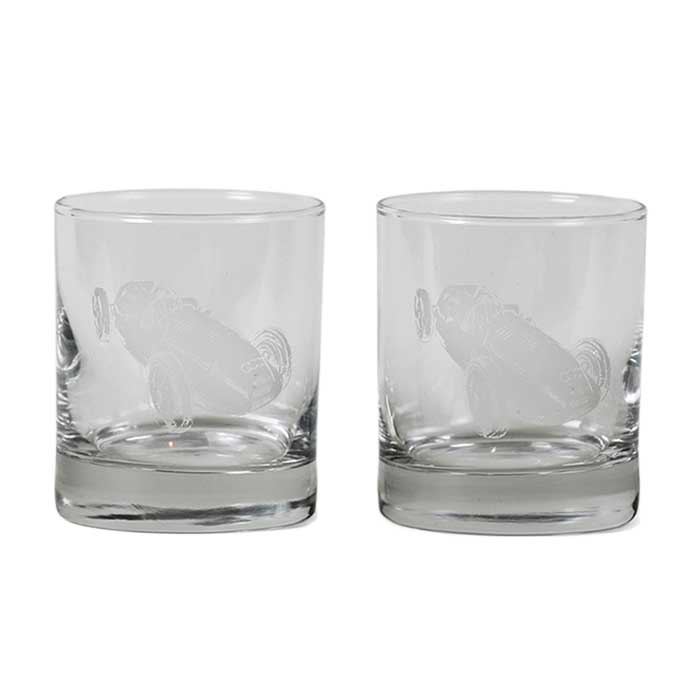 Selbrae House 2 Glass Tumblers - Vintage Car