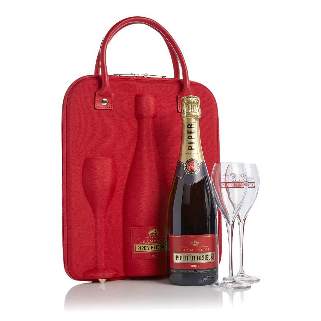 Piper Heidsieck Brut NV 750ml & 2 Glass Travel Pack