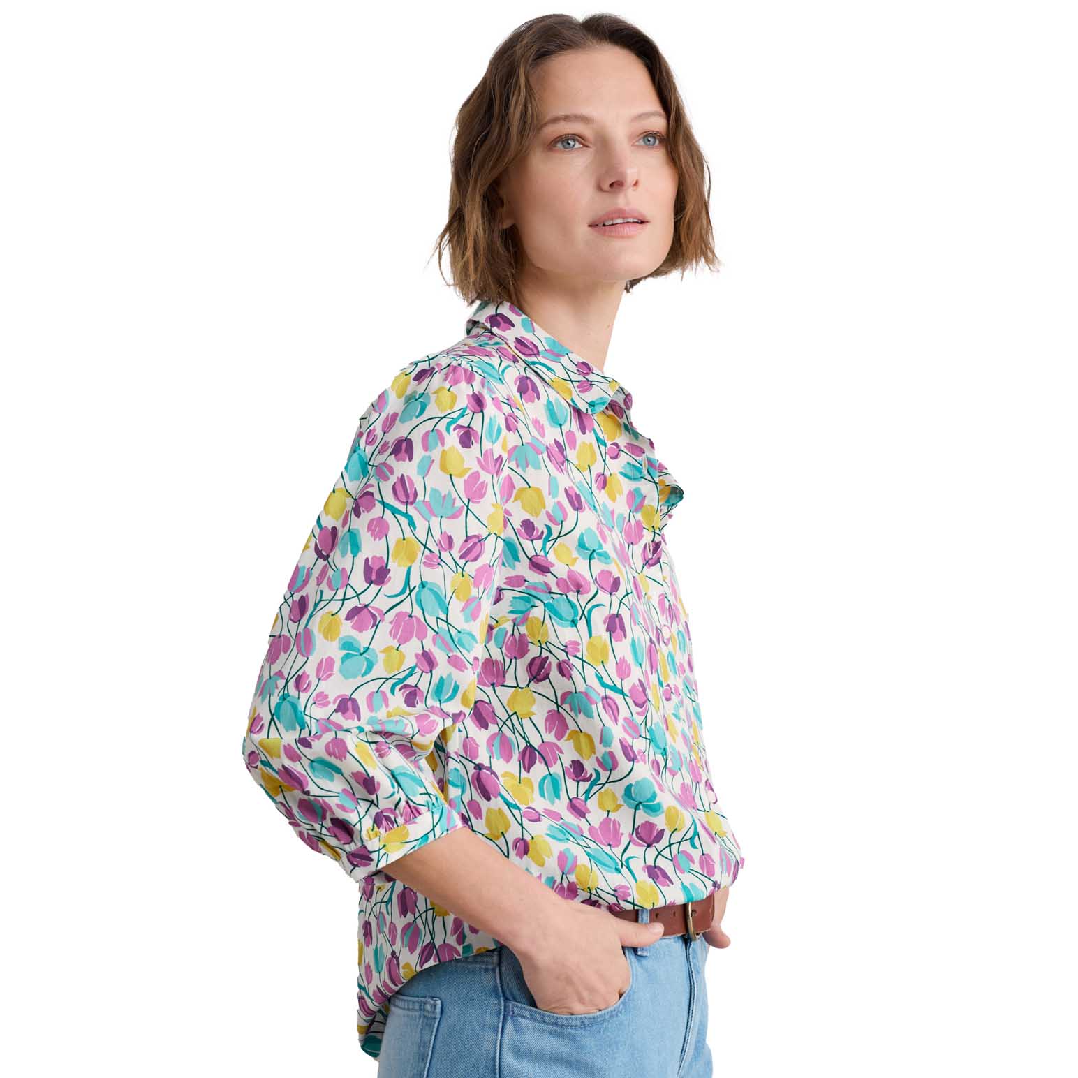 Seasalt Cornwall Hope Cottage Blouse Spring Tulips Chalk