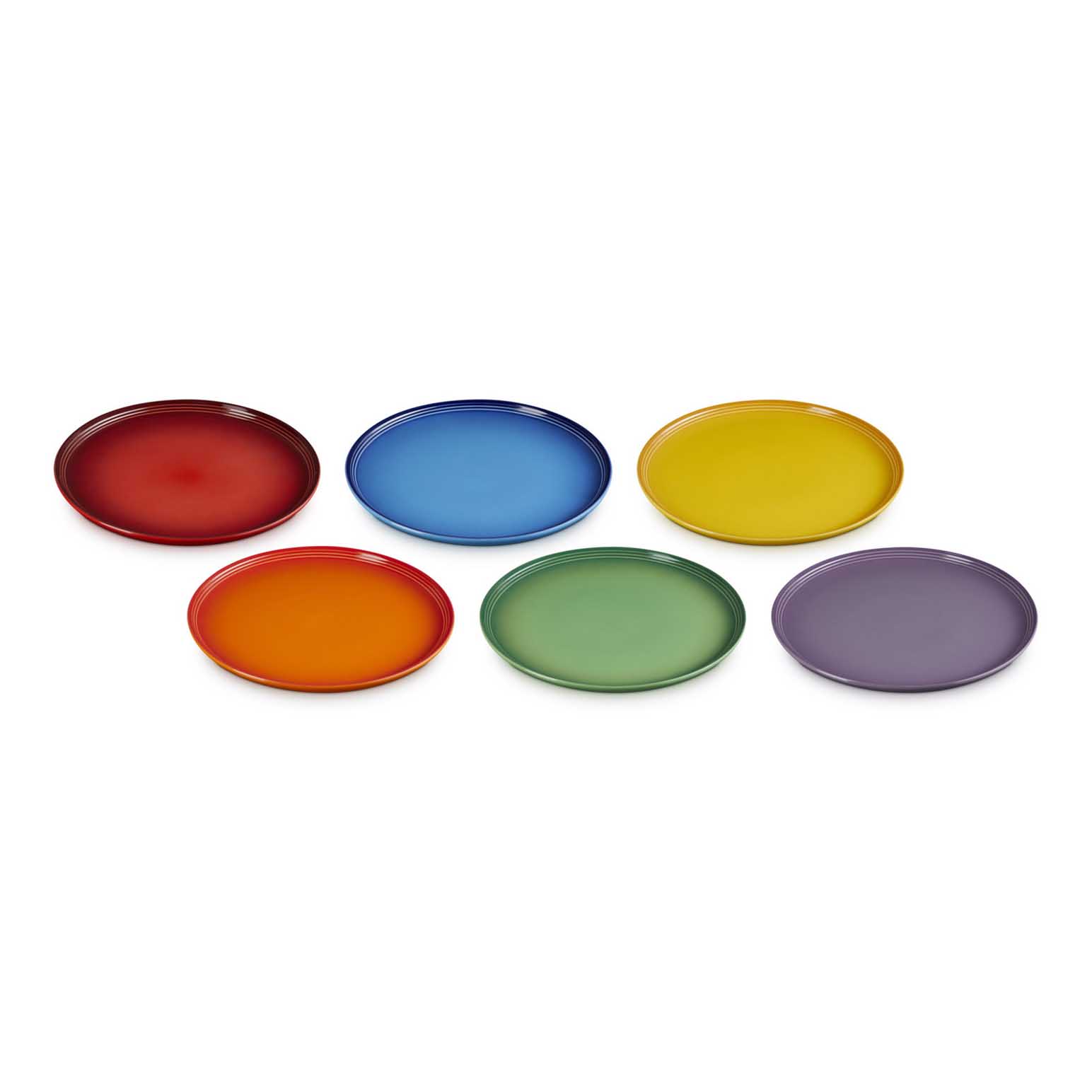 Le Creuset Rainbow Dinner Plates Set Of 6