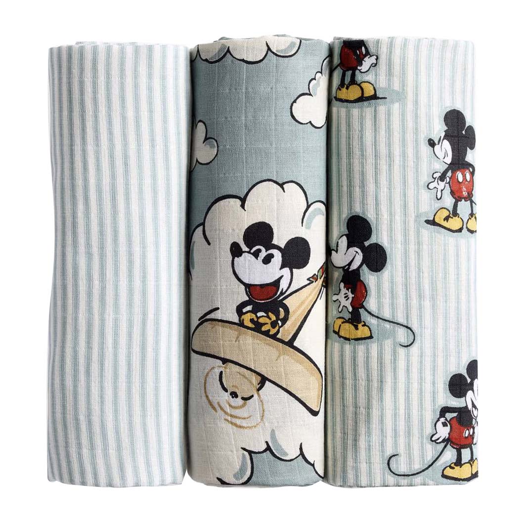 Pottery Barn Kids Organic Mickey Swaddle Set Of 3