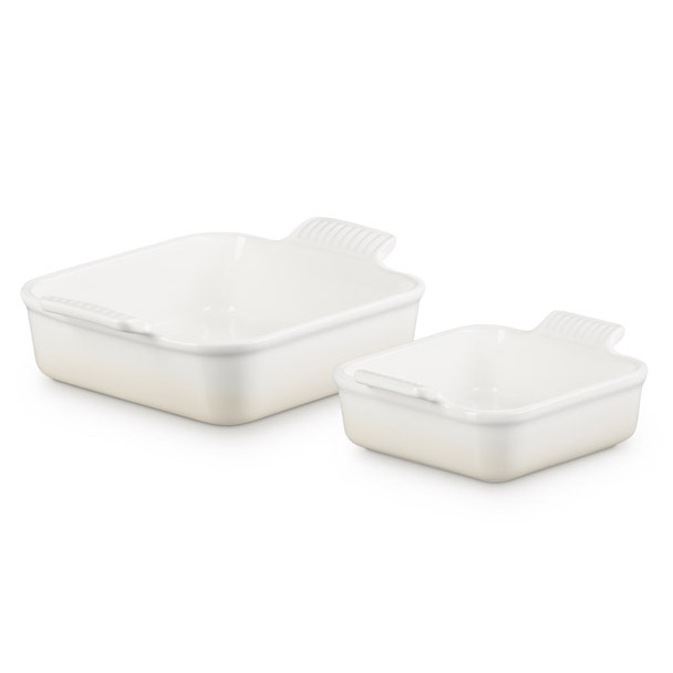 Le Creuset Heritage Square Dish Set Of 2 - Meringue