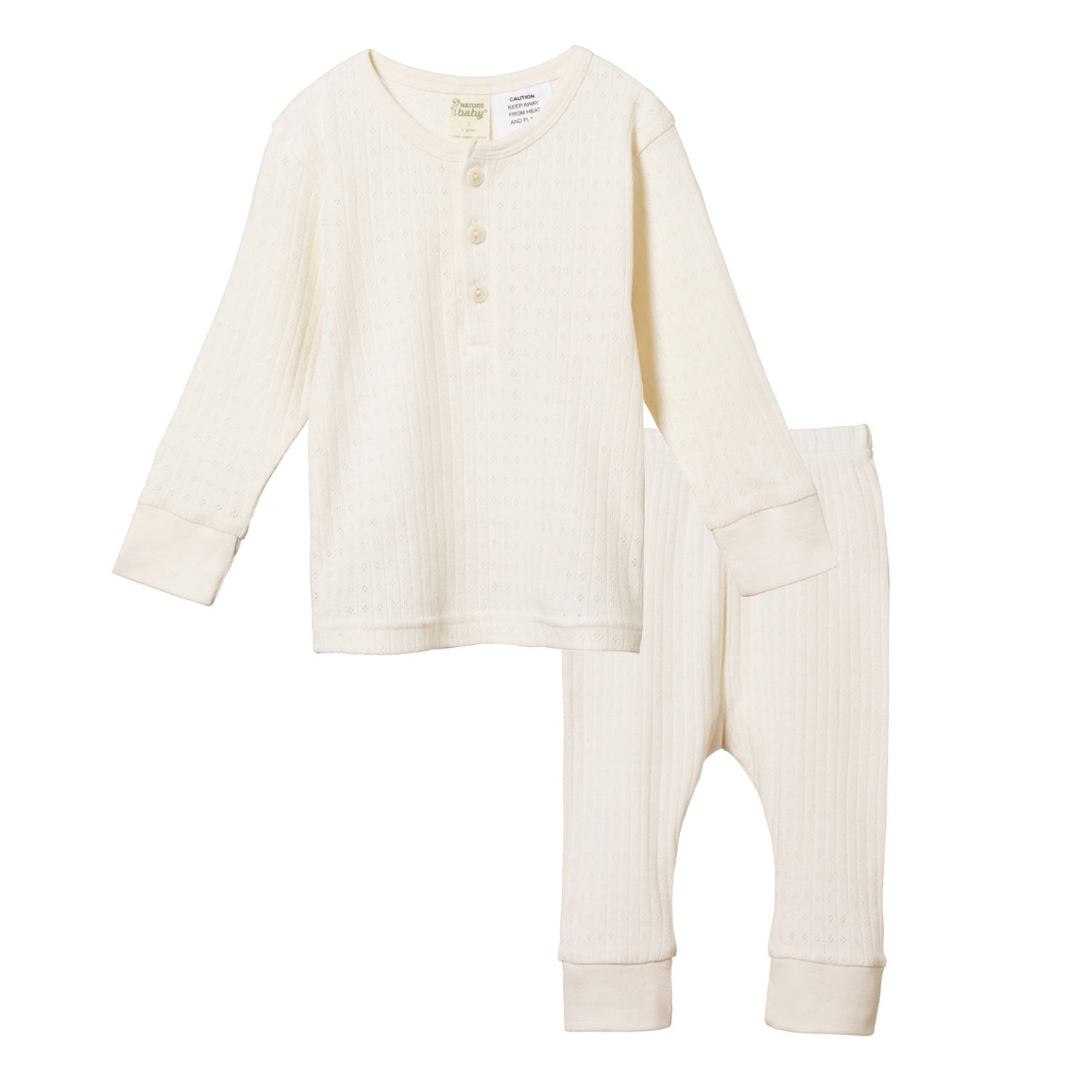 Nature Baby 2Pc Long Sleeve Pointelle Pyjamas 3-4Y
