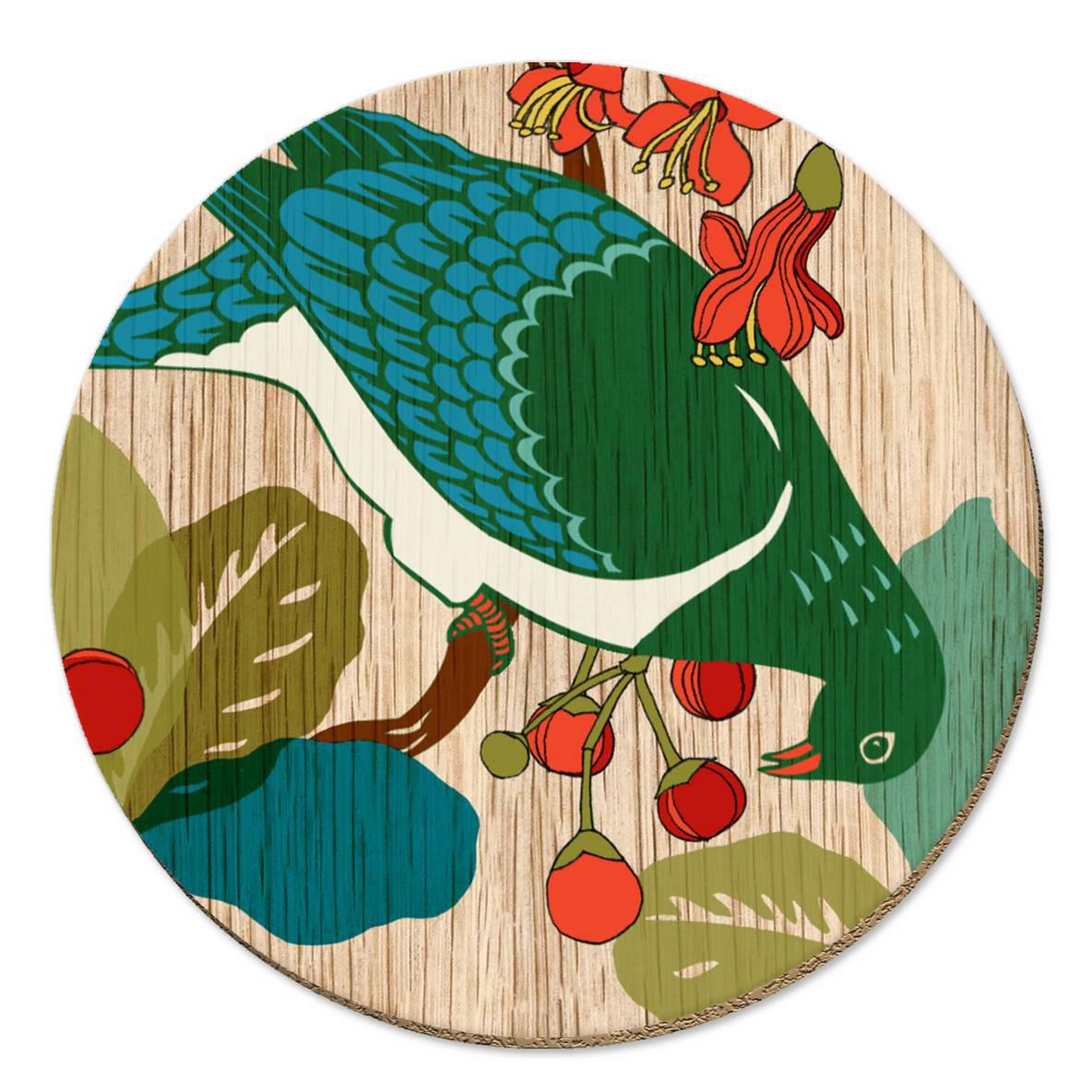 Tanya Wolfkamp Screenprint Kereru Coaster