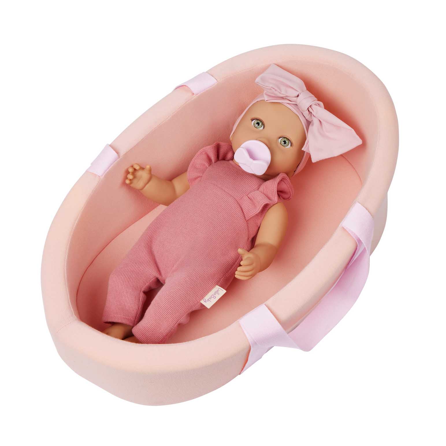 Lullababy 14" Doll In Soft Baby Bassinet