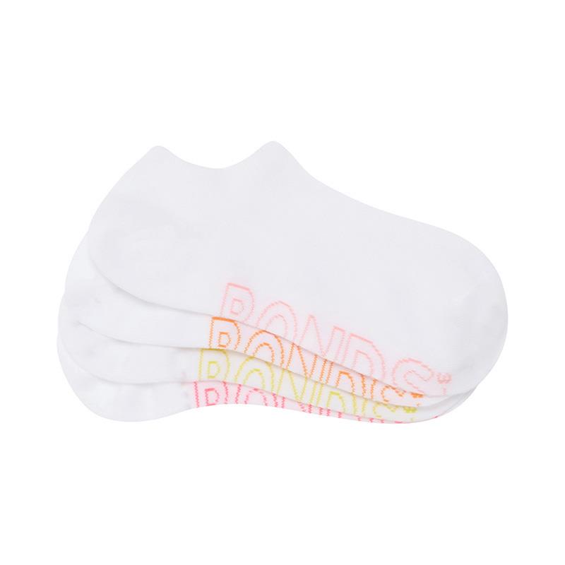 Bonds Logo Lightweight No Show Socks - 4 Pack