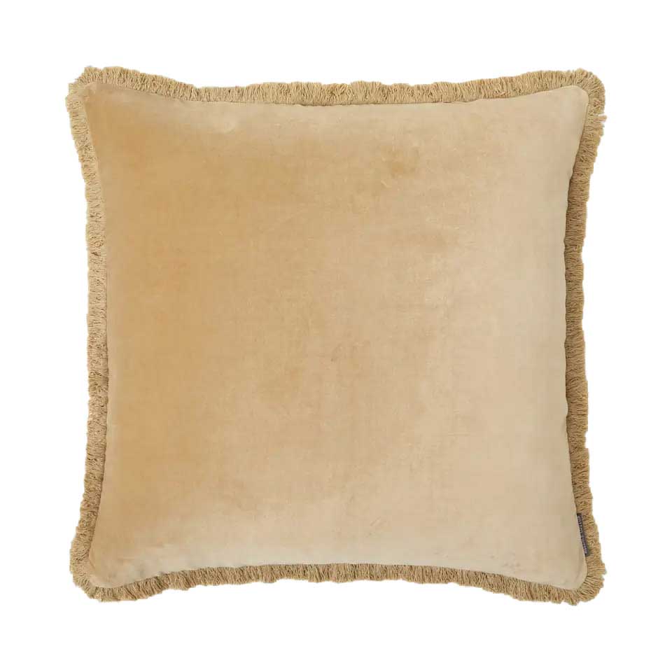 Wallace Cotton Maison Velvet Large Square Fringed Cushion Cover 55X55cm