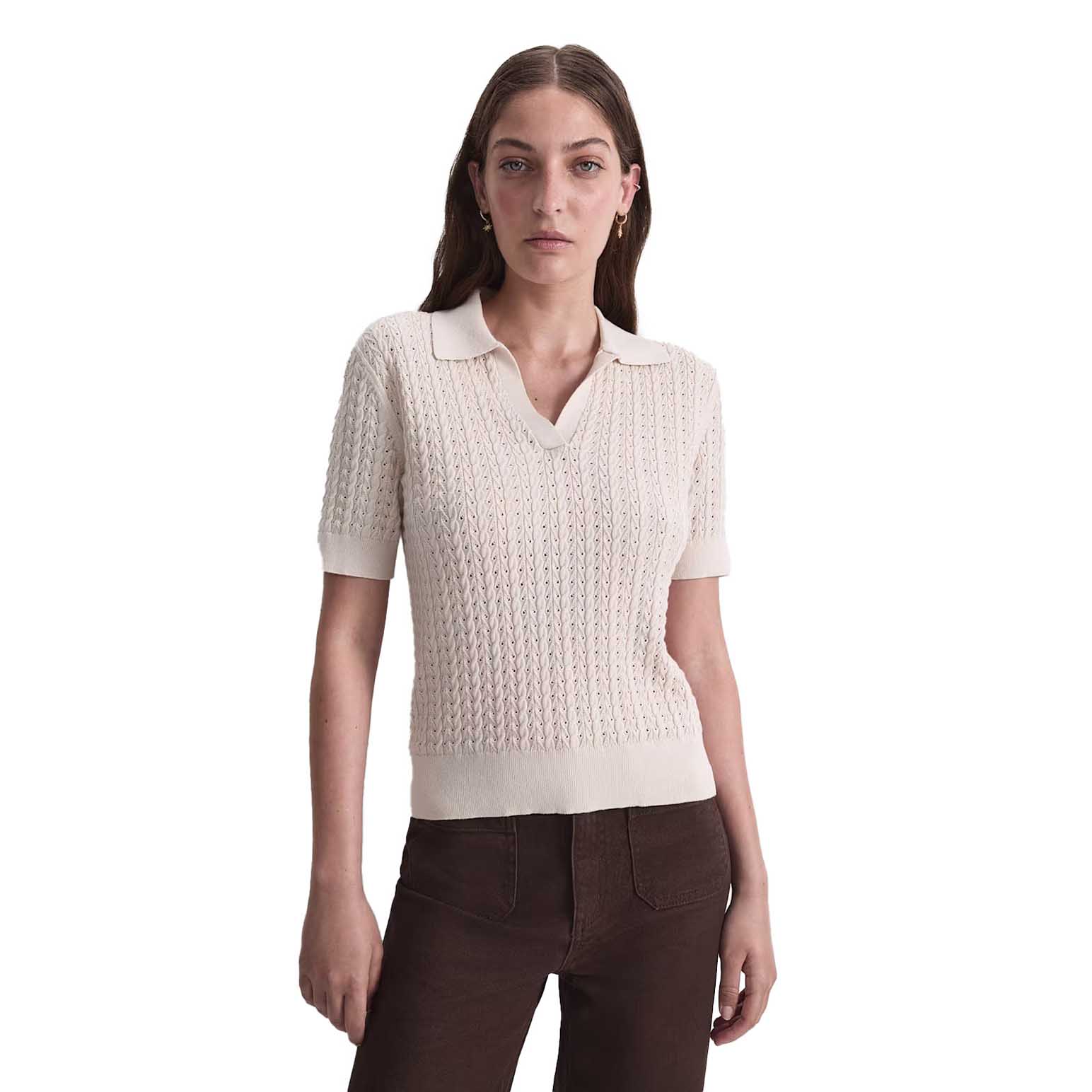 Sportscraft Elka Pointelle Polo Knit