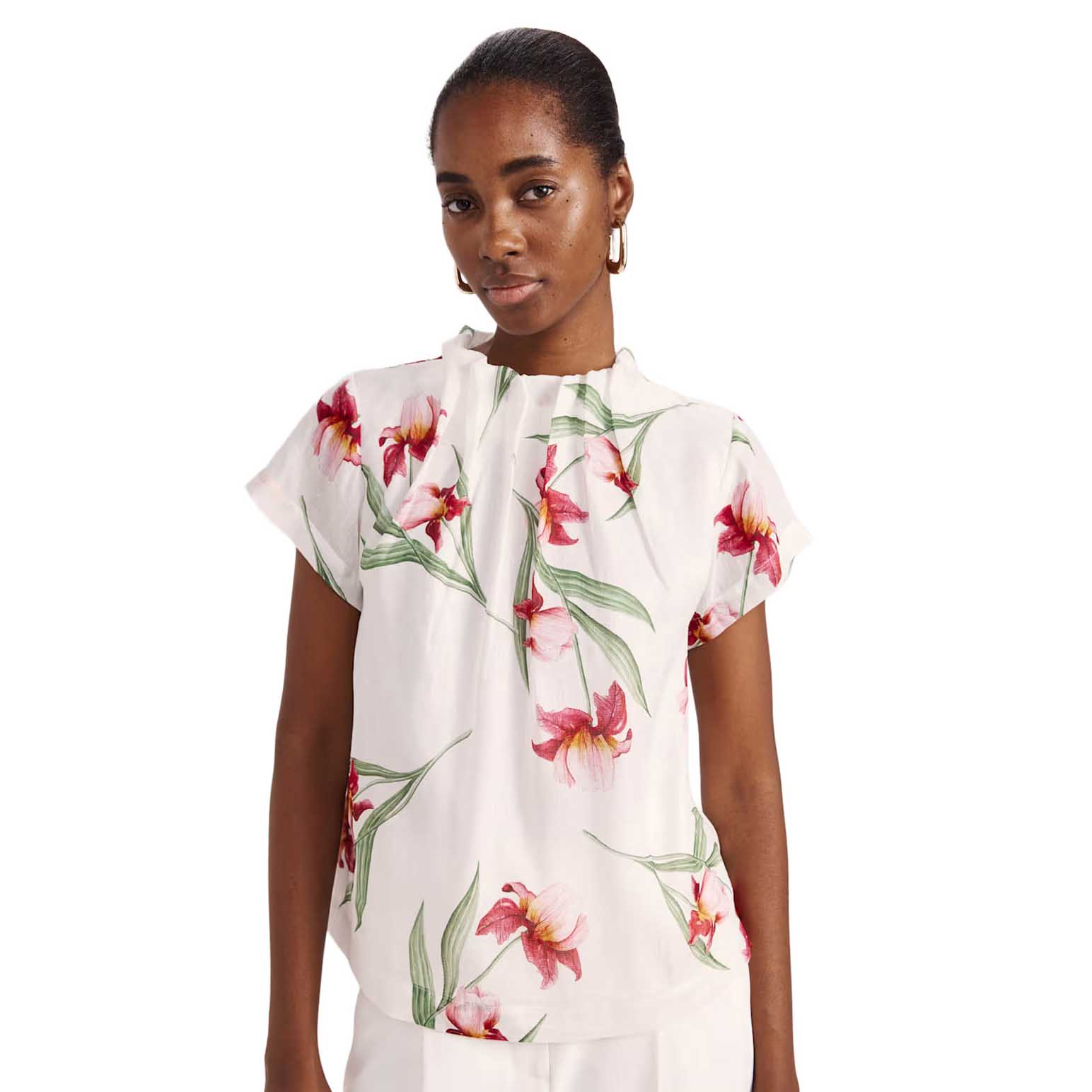 SABA Saint Jean High Neck Silk Top