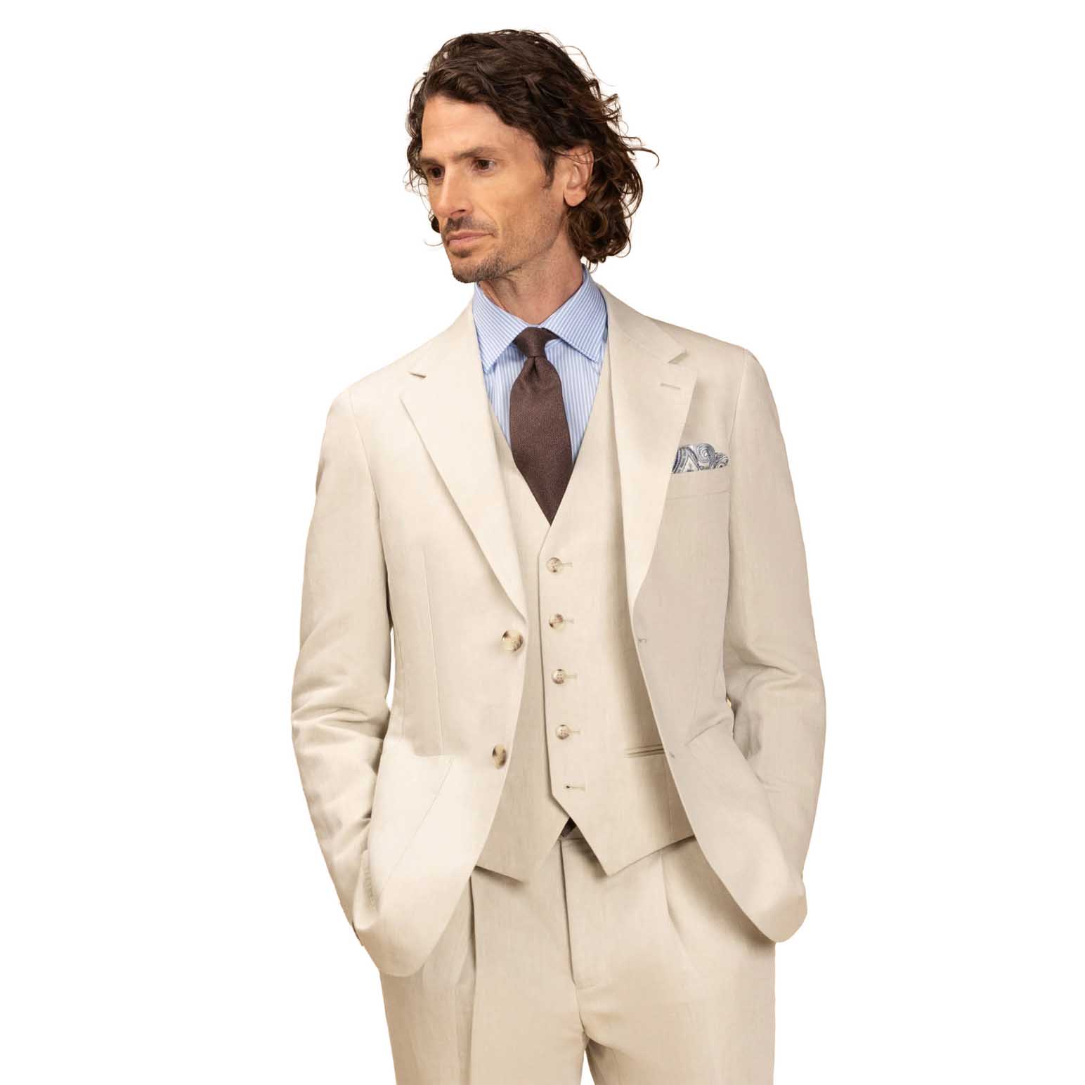 Rembrandt Tailored - Malta Beige Linen Cotton Jacket