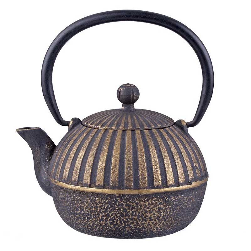 D.Line Imperial Stripe Cast Iron Teapot Black/Gold 500ml