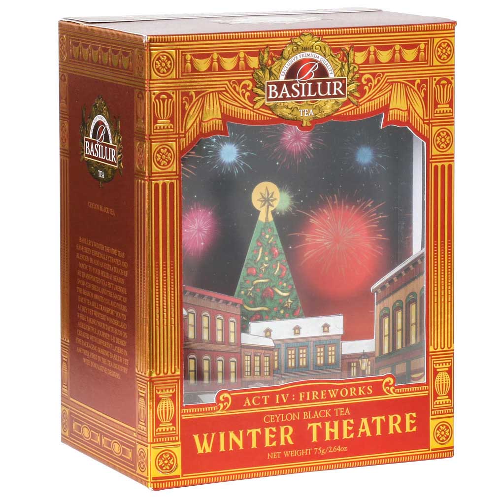Basilur Winter Theatre Act 4 Fireworks Red Packet Loose Black Tea 75g