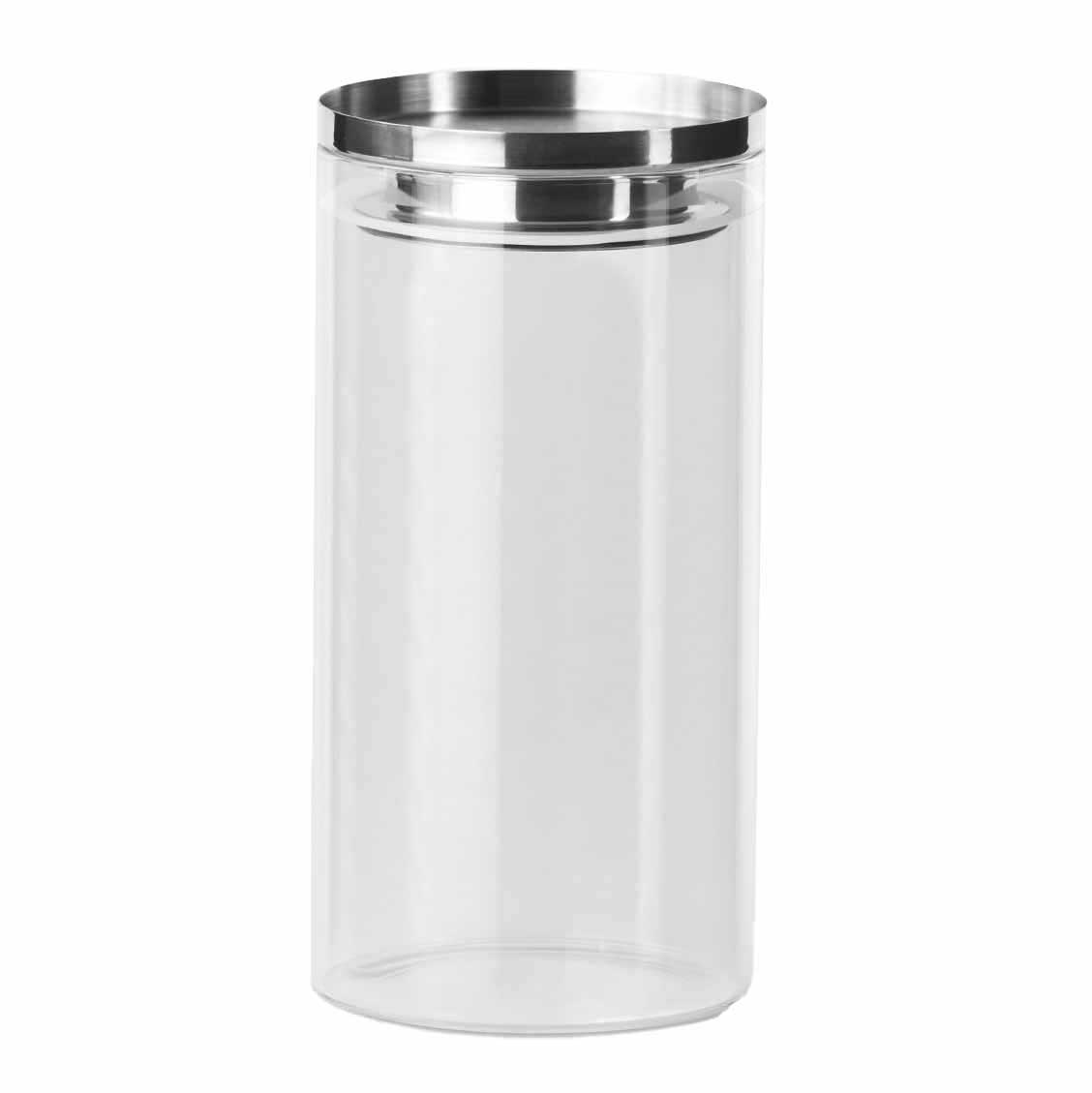 Città Stacking Canister M - Clear/Stainless Steel