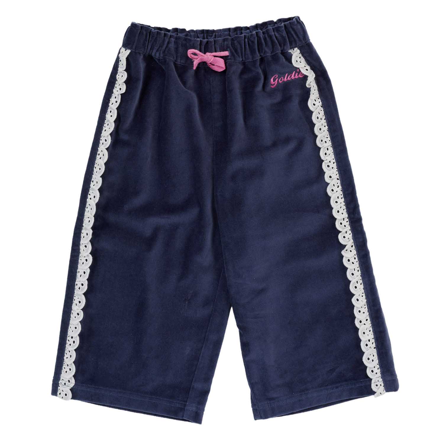 Goldie + Ace Velour Broderie Wide Leg Pant 1-2Y