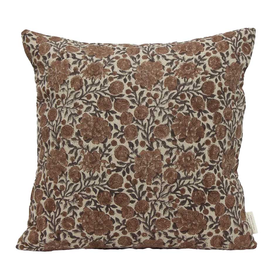 French Country Abigail Floral Handblock Cushion Cover