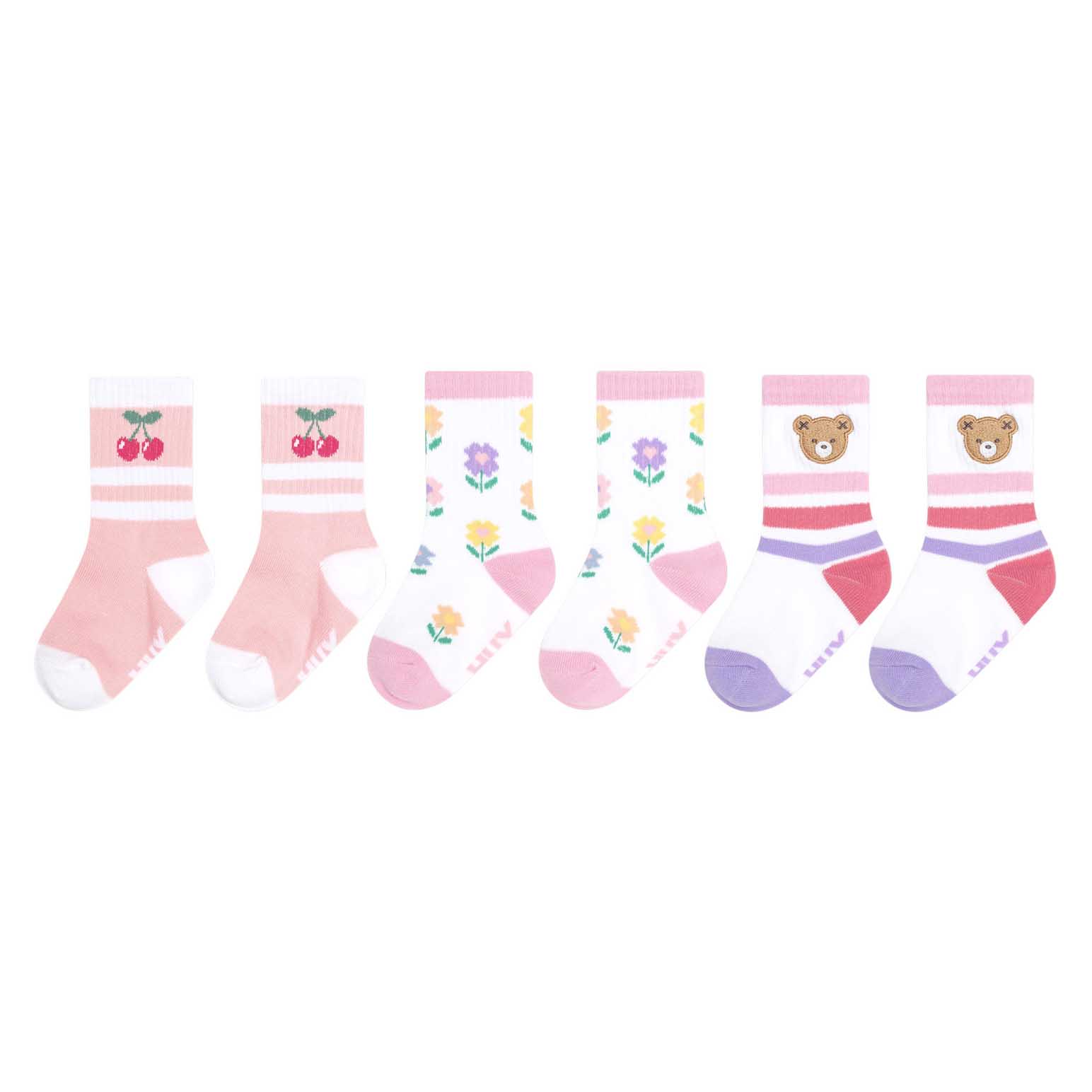 Huxbaby 3Pk Girls Sports Socks