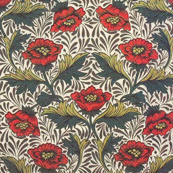 IHR William Morris Peony Cream Luncheon Napkin